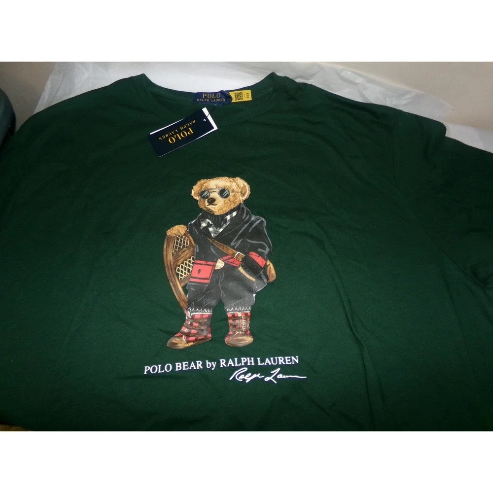 Polo Ralph Lauren Mens XXL Singature Bear Snowshoe T-Shirt Green NWT